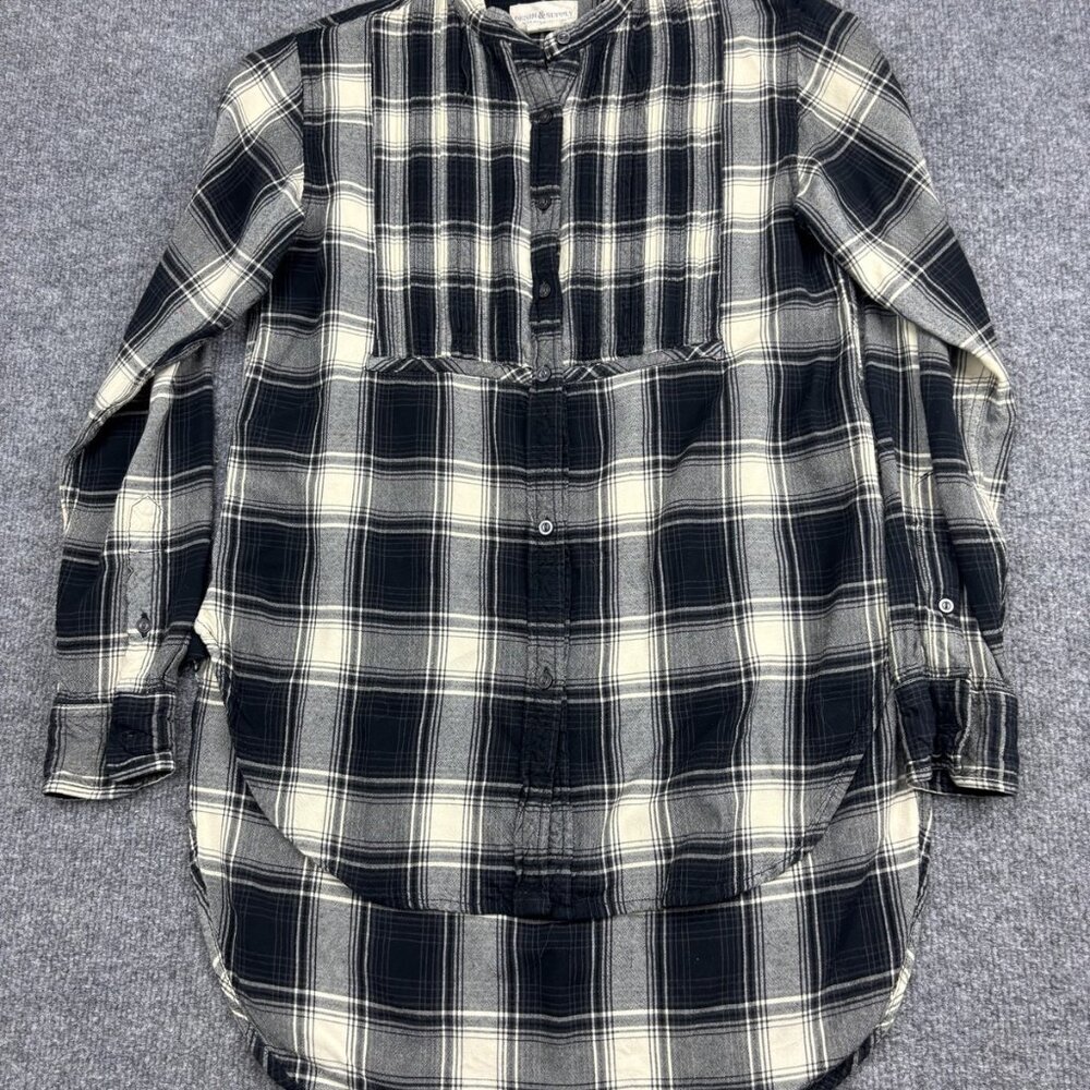 Denim & Supply Ralph Lauren Shirt Womens Small Black Plaid Long Tunic Henley